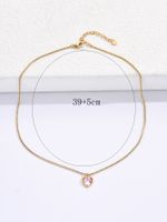 304 Stainless Steel 14K Gold Plated Cute Heart Shape Zircon Pendant Necklace main image 3