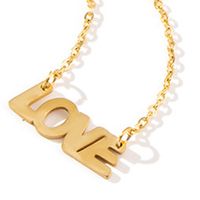 Simple Style Letter Stainless Steel Pendant Necklace Metal Stainless Steel Necklaces main image 4