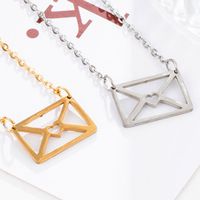 Simple Style Letter Stainless Steel Pendant Necklace Metal Stainless Steel Necklaces main image 2