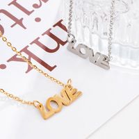 Simple Style Letter Stainless Steel Pendant Necklace Metal Stainless Steel Necklaces main image 3