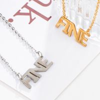 Simple Style Letter Stainless Steel Pendant Necklace Metal Stainless Steel Necklaces main image 5