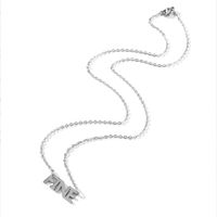 Simple Style Letter Stainless Steel Pendant Necklace Metal Stainless Steel Necklaces sku image 1
