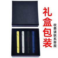 Tie Clip Copper Stainless Steel Electrophoresis Color Navy Blue Dark Blue Men's Silver Black And Golden Gift Box main image 2