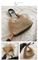 Medium Straw Weave Soft Surface Shopping Bag-typed Magnetic Buckle Straw Bag sku image 2