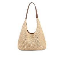 Medium Straw Weave Soft Surface Shopping Bag-typed Magnetic Buckle Straw Bag main image 6