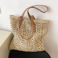Women's Medium Straw Solid Color Vacation Weave Square Zipper Straw Bag main image 6