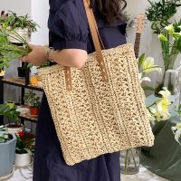 Women's Medium Straw Solid Color Vacation Weave Square Zipper Straw Bag main image 3