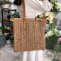 Women's Medium Straw Solid Color Vacation Weave Square Zipper Straw Bag main image 2