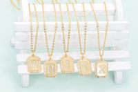 Simple Style Letter Copper Pendant Necklace Plating Inlay Zircon Copper Necklaces main image 3