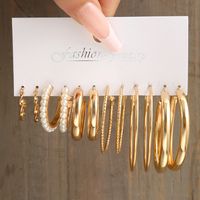 1 Set Simple Style Solid Color Alloy Plating Gold Plated Women's Drop Earrings sku image 2
