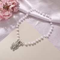Fashion Butterfly Alloy Pearl Plating Choker main image 4