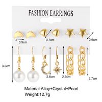 Fashion Heart Shape Butterfly Alloy Inlay Rhinestone Pearl Earrings 1 Set main image 2