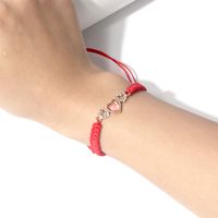 Style Simple Forme De Cœur Fibre Synthétique Alliage Tricot Strass Bracelets main image 3