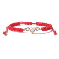 Style Simple Forme De Cœur Fibre Synthétique Alliage Tricot Strass Bracelets sku image 2