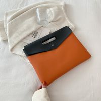 Streetwear Solid Color Square Magnetic Buckle Clutch Bag sku image 3