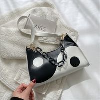 Fashion Color Block Zipper Underarm Bag sku image 1