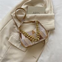 Streetwear Color Block Chain Zipper Underarm Bag sku image 6
