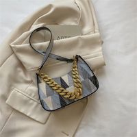 Streetwear Color Block Chain Zipper Underarm Bag sku image 4