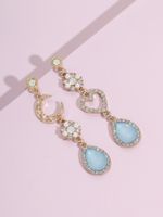 Sweet Heart Shape Alloy Artificial Rhinestones Artificial Pearls Drop Earrings main image 5