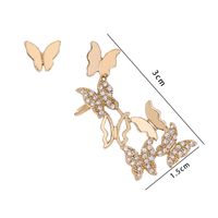 Fashion Asymmetrical Butterfly Copper Ear Studs Plating Zircon Copper Earrings main image 6