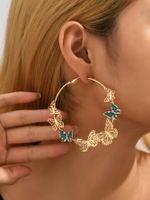 Fashion Butterfly Gold Plated Rhinestone Earrings main image 2
