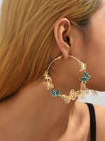 Fashion Butterfly Gold Plated Rhinestone Earrings sku image 1