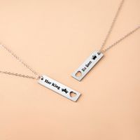 Queen Letter Crown Stainless Steel Pendant Necklace Stainless Steel Necklaces main image 4