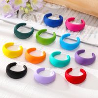 1 Pair Simple Style C Shape Solid Color Resin Ear Studs main image 1