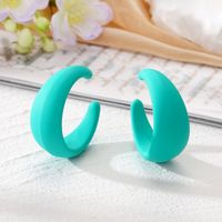 1 Pair Simple Style C Shape Solid Color Resin Ear Studs main image 2