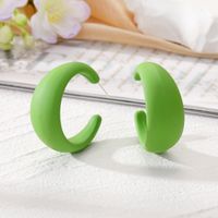 1 Pair Simple Style C Shape Solid Color Resin Ear Studs main image 4