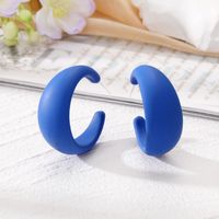 1 Pair Simple Style C Shape Solid Color Resin Ear Studs main image 5