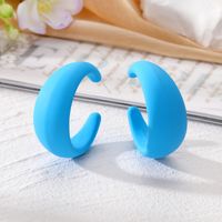 1 Pair Simple Style C Shape Solid Color Resin Ear Studs sku image 1