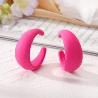 1 Pair Simple Style C Shape Solid Color Resin Ear Studs sku image 3