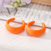 1 Pair Simple Style C Shape Solid Color Resin Ear Studs sku image 5
