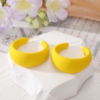 1 Pair Simple Style C Shape Solid Color Resin Ear Studs sku image 4