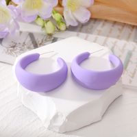 1 Pair Simple Style C Shape Solid Color Resin Ear Studs sku image 7