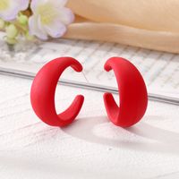 1 Pair Simple Style C Shape Solid Color Resin Ear Studs sku image 8