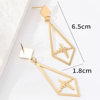 Fashion Electrocardiogram Copper Dangling Earrings Plating Copper Earrings sku image 1