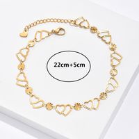 Fashion Heart Shape 201 Stainless Steel Plating Hollow Out 18K Gold Plated Unisex Anklet main image 4