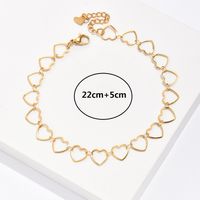 Fashion Heart Shape 201 Stainless Steel Plating Hollow Out 18K Gold Plated Unisex Anklet main image 7