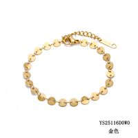 Fashion Disc Chain Bracelet Women's 316l Titanium Steel Gold Plated Bracelets Wholesale Nihaojewelry sku image 3