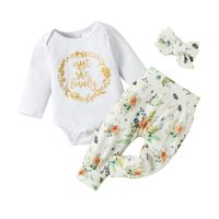 Mode Brief Blume Baumwolle Drucken Hosen-sets Baby Kleidung main image 2