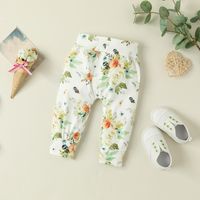 Mode Lettre Fleur Coton Impression Ensembles De Pantalons Bébé Vêtements main image 10
