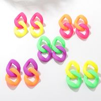 Exaggerated Geometric Arylic Patchwork Ear Studs main image 2