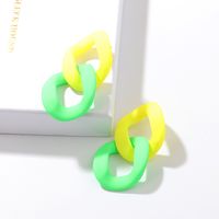Exaggerated Geometric Arylic Patchwork Ear Studs main image 7