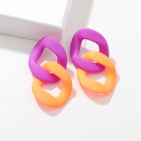 Exaggerated Geometric Arylic Patchwork Ear Studs sku image 3