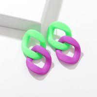 Exaggerated Geometric Arylic Patchwork Ear Studs sku image 5