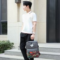 Fashion Printing Square Zipper Functional Backpack main image 3