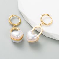 Fashion Geometric Titanium Steel Earrings Plating Artificial Pearls Stainless Steel Earrings main image 2