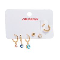 Fashion Geometric Copper Earrings Plating Artificial Gemstones Copper Earrings 1 Set main image 3